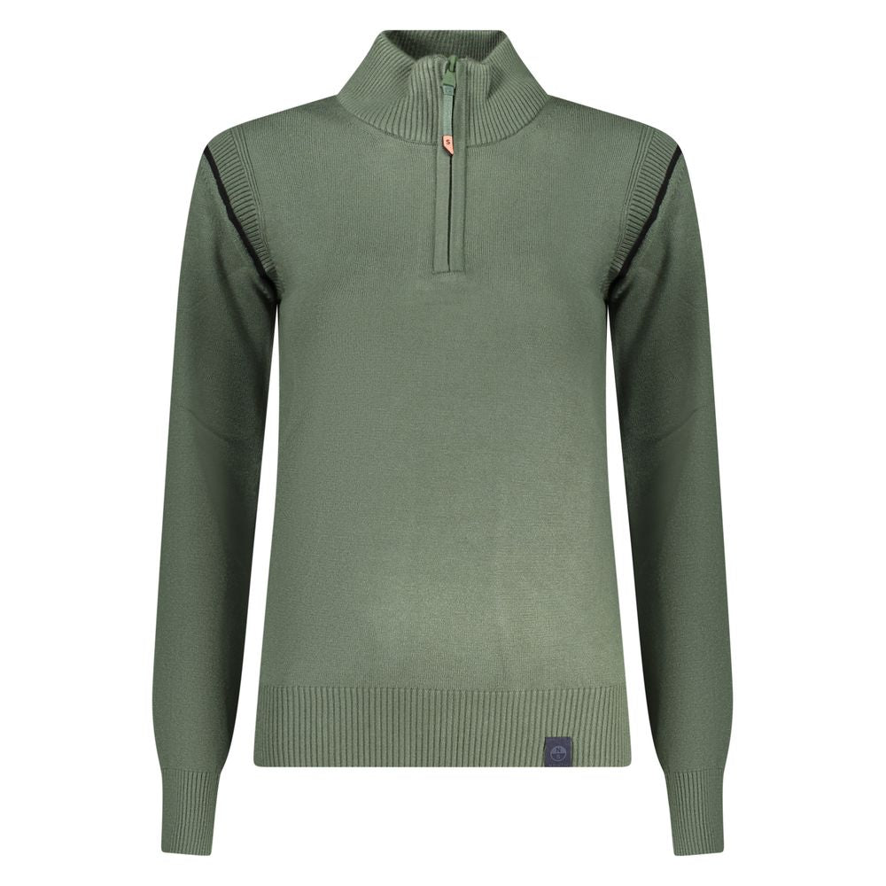 North Sails Verde Viscosa women's sweater featuring a relaxed fit and vibrant green color, made from soft viscose fabric.