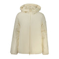 North Sails Bianco polyester women's jacket displayed on a hanger, featuring a sleek design and lightweight fabric.