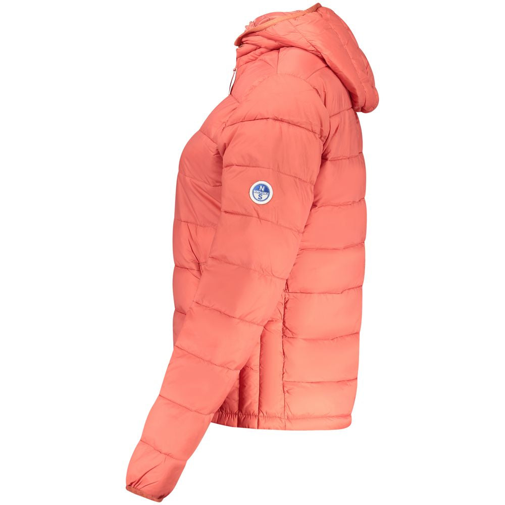 Red North Sails women's polyester jacket with a fitted style, featuring a high collar and front zipper for outdoor wear.