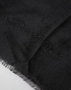 Dolce & Gabbana Black Cashmere Knit Neck Wrap Shawl Scarf - Eljoys Fashion 
