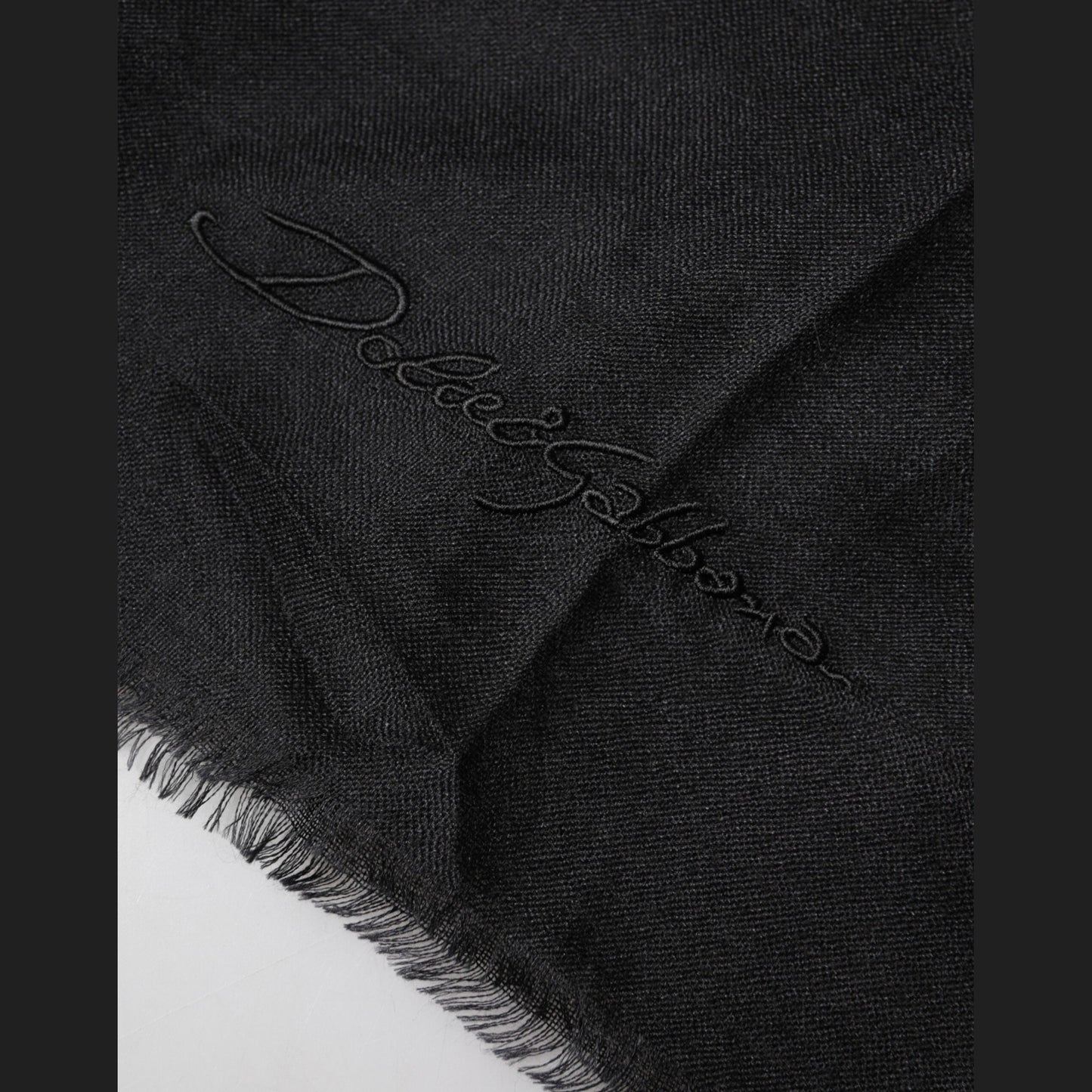 Dolce & Gabbana Black Cashmere Knit Neck Wrap Shawl Scarf Dolce & Gabbana