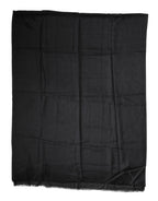 Dolce & Gabbana Black Cashmere Knit Neck Wrap Shawl Scarf - Eljoys Fashion 