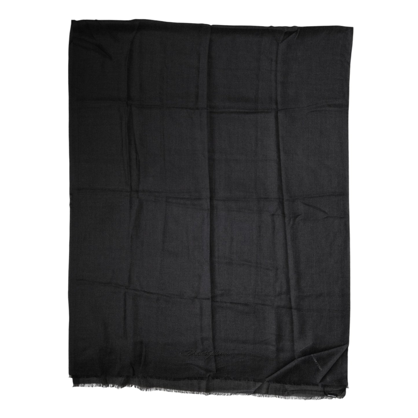 Dolce & Gabbana Black Cashmere Knit Neck Wrap Shawl Scarf Dolce & Gabbana