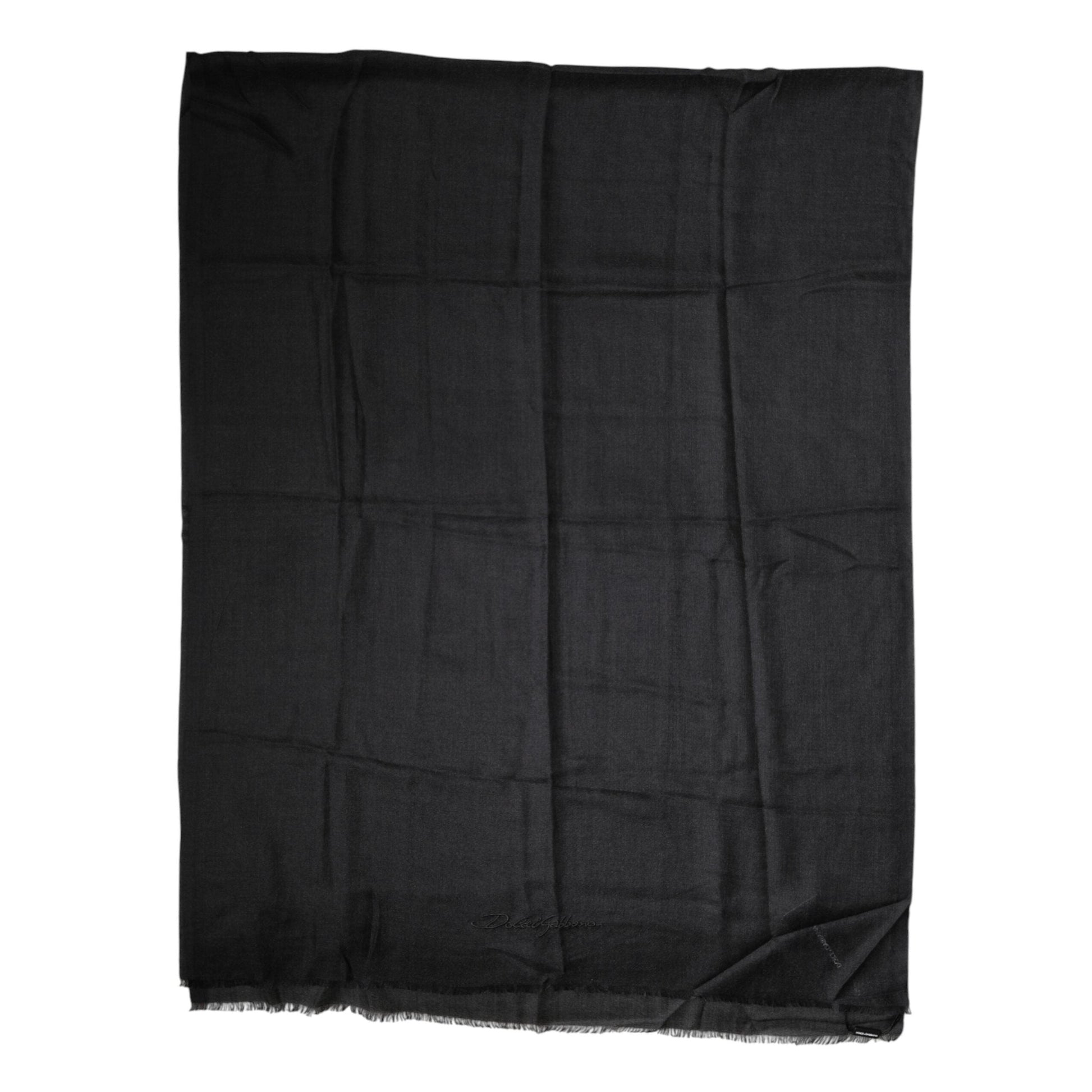 Dolce & Gabbana Black Cashmere Knit Neck Wrap Shawl Scarf Dolce & Gabbana