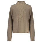 North Sails Marrone Poliammide women's sweater with long sleeves and ribbed cuffs, featuring a classic crew neck design.