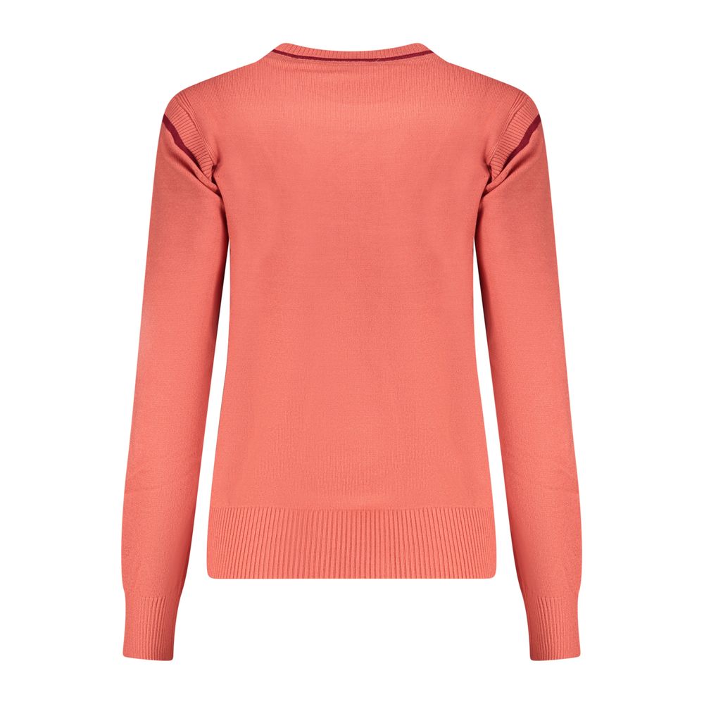 North Sails Rosso Viscosa Donna Maglia showing a close-up of the red viscose women's top with a relaxed fit and soft fabric.