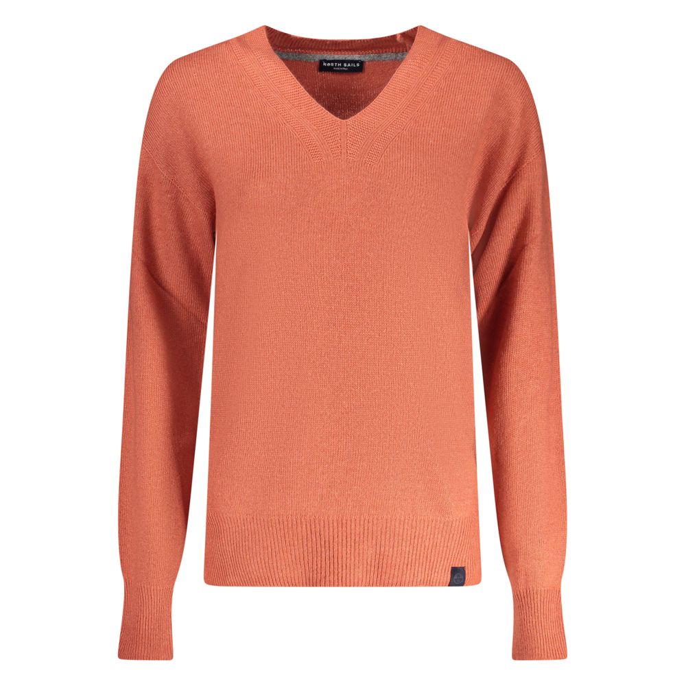 North Sails Rosso Poliammide woman sweater displayed on a hanger, featuring a classic design and soft knit fabric.