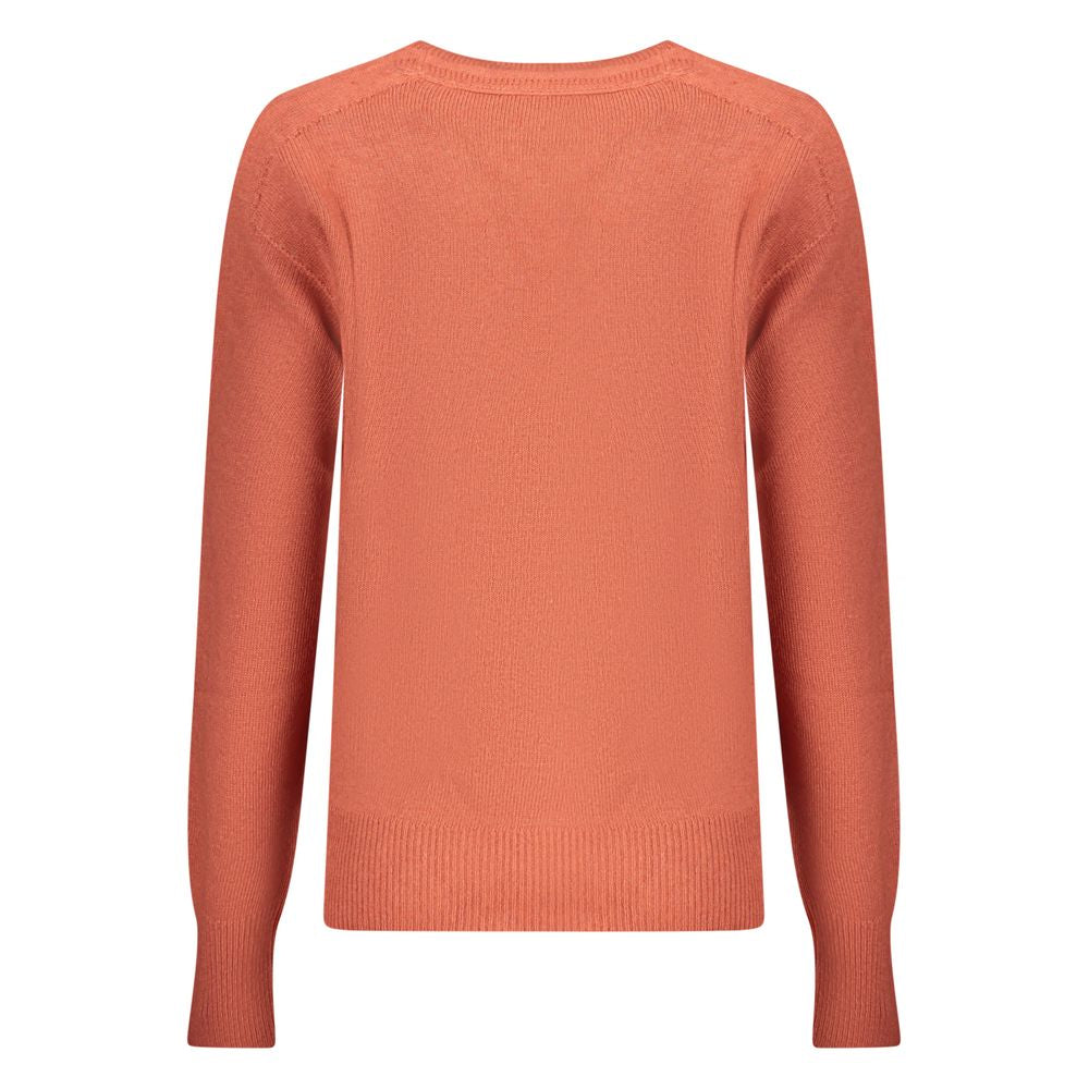 North Sails Rosso Poliammide woman sweater, soft knit with ribbed cuffs and neckline, in vibrant red color.