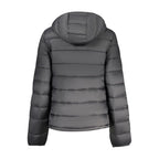 Black North Sails women's polyester jacket with a sleek design, featuring a front zipper and functional pockets.