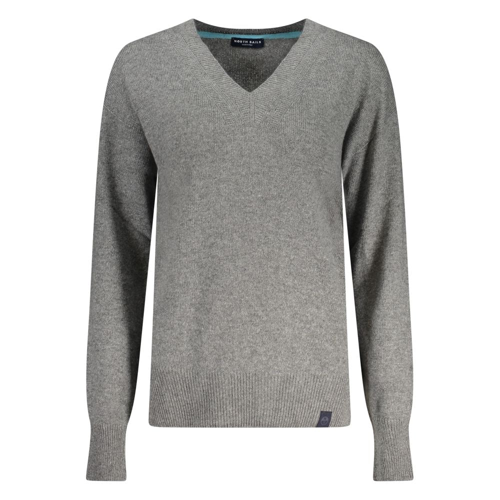 North Sails Grigio Poliammide women’s sweater, lightweight knit in grey, featuring a relaxed fit and classic crew neckline.