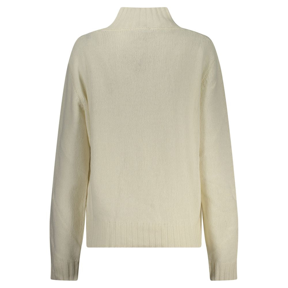 North Sails white polyamide women's sweater showing a cozy knit design and classic fit, perfect for casual wear.