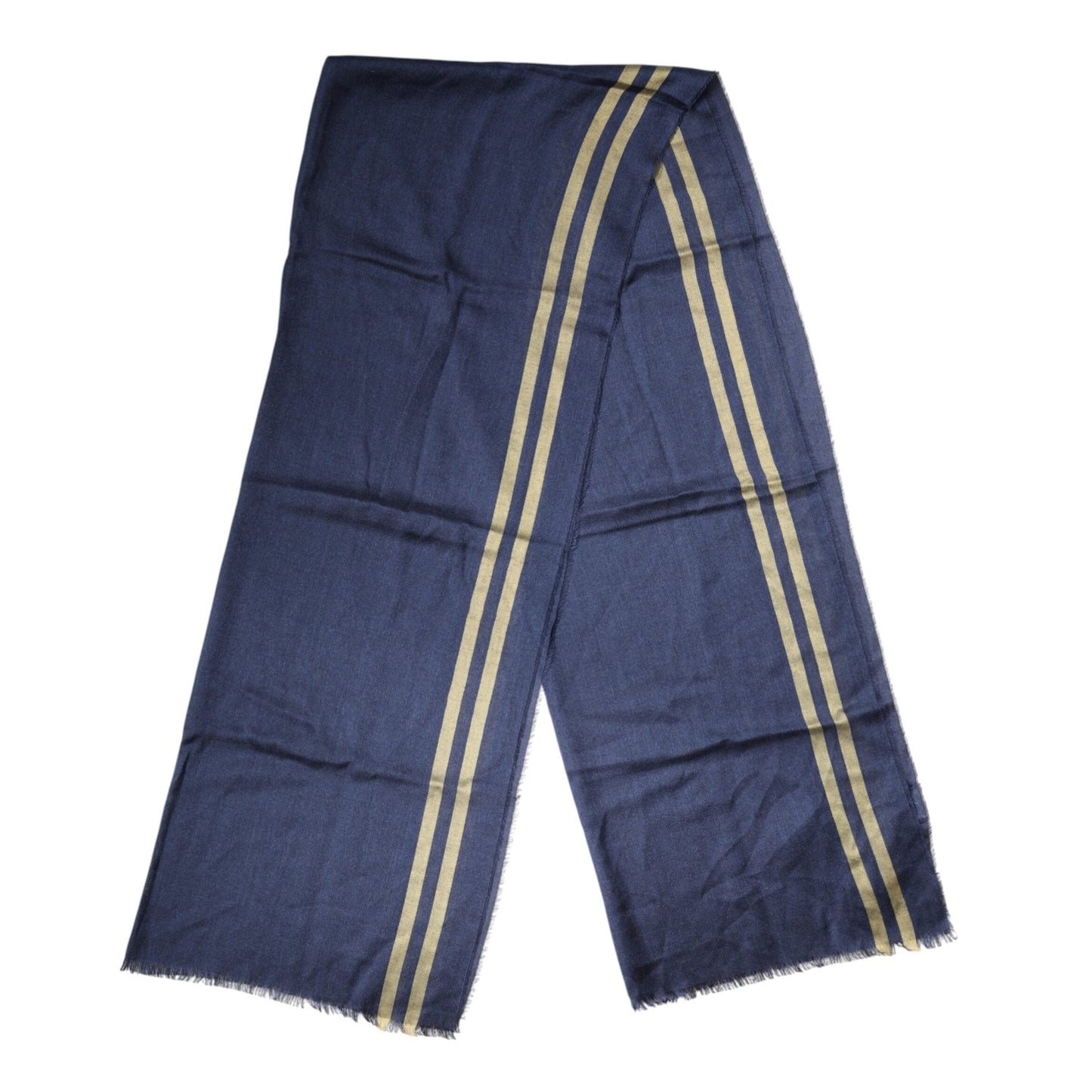 Dolce & Gabbana Blue Cashmere Neck Wrap Shawl Fringes Scarf Dolce & Gabbana