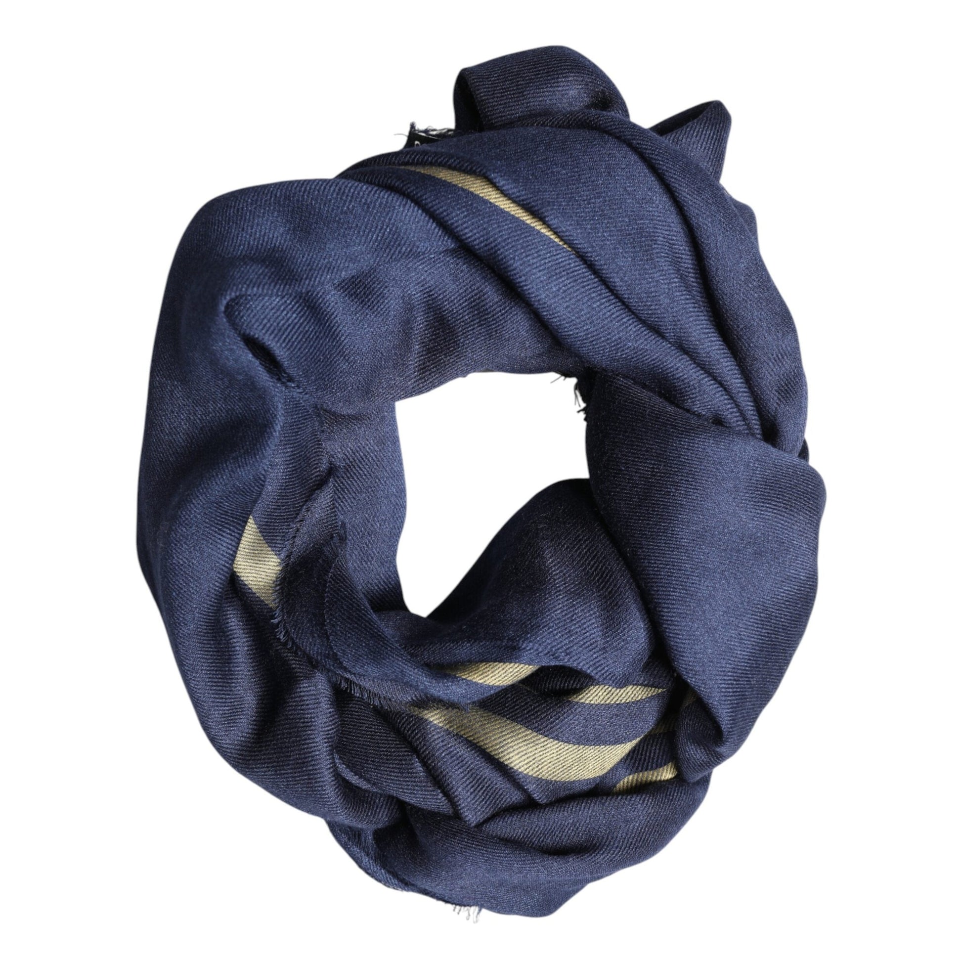 Dolce & Gabbana Blue Cashmere Neck Wrap Shawl Fringes Scarf Dolce & Gabbana