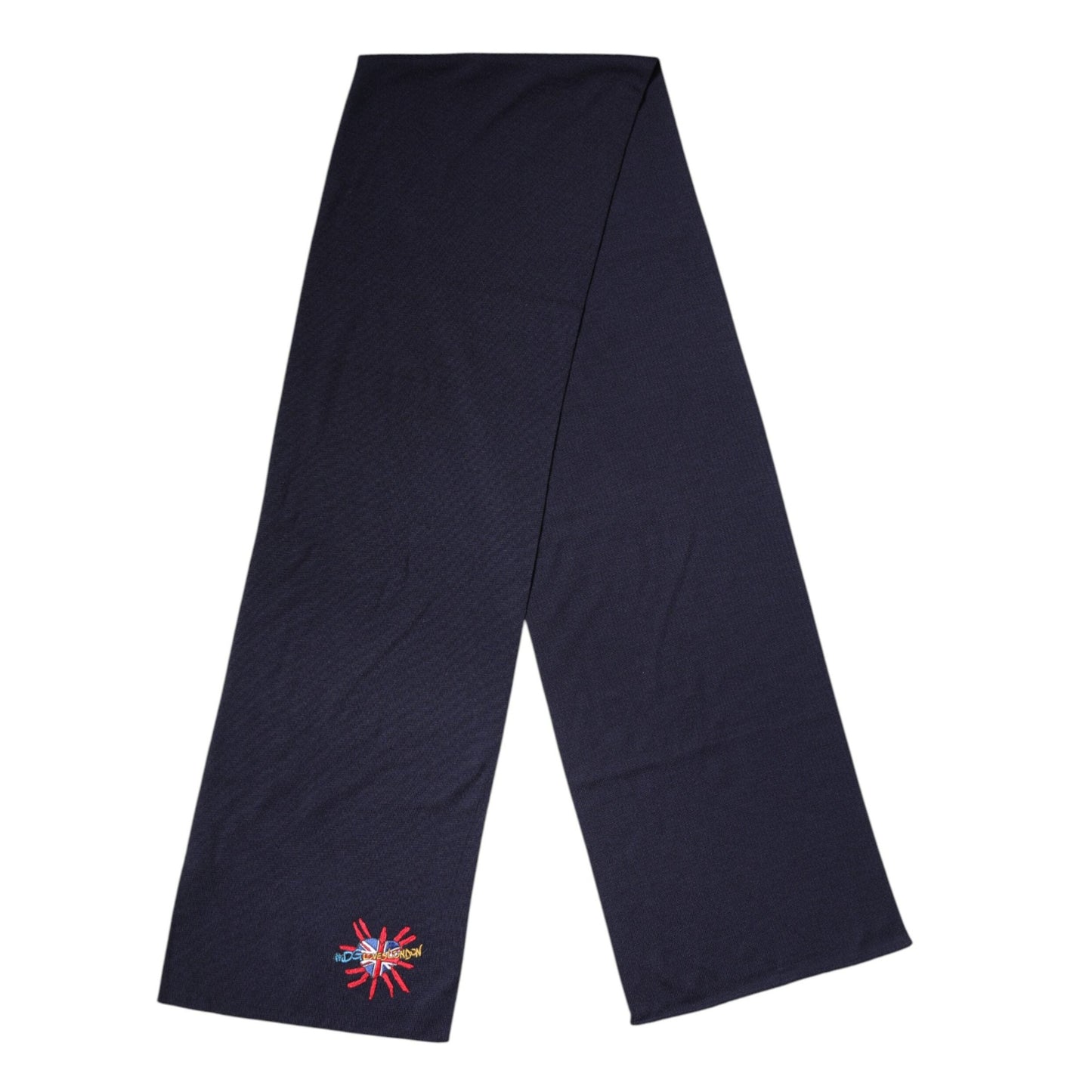 Dolce & Gabbana Blue Wool DG Loves London Neck Wrap Scarf Dolce & Gabbana