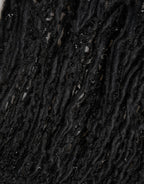 Dolce & Gabbana Black Cashmere Knit Shawl Fringes Scarf - Eljoys Fashion 