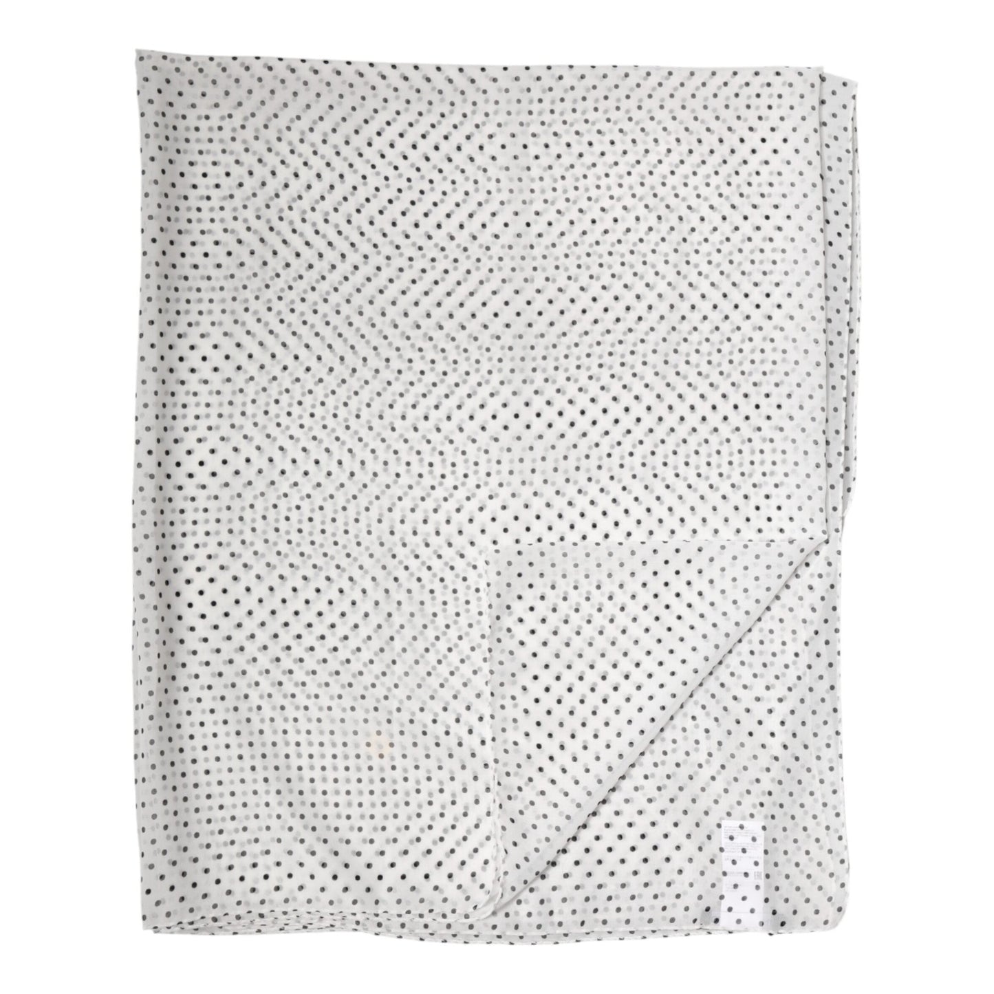 Dolce & Gabbana White Polka Dot Polyester Shawl Scarf Dolce & Gabbana