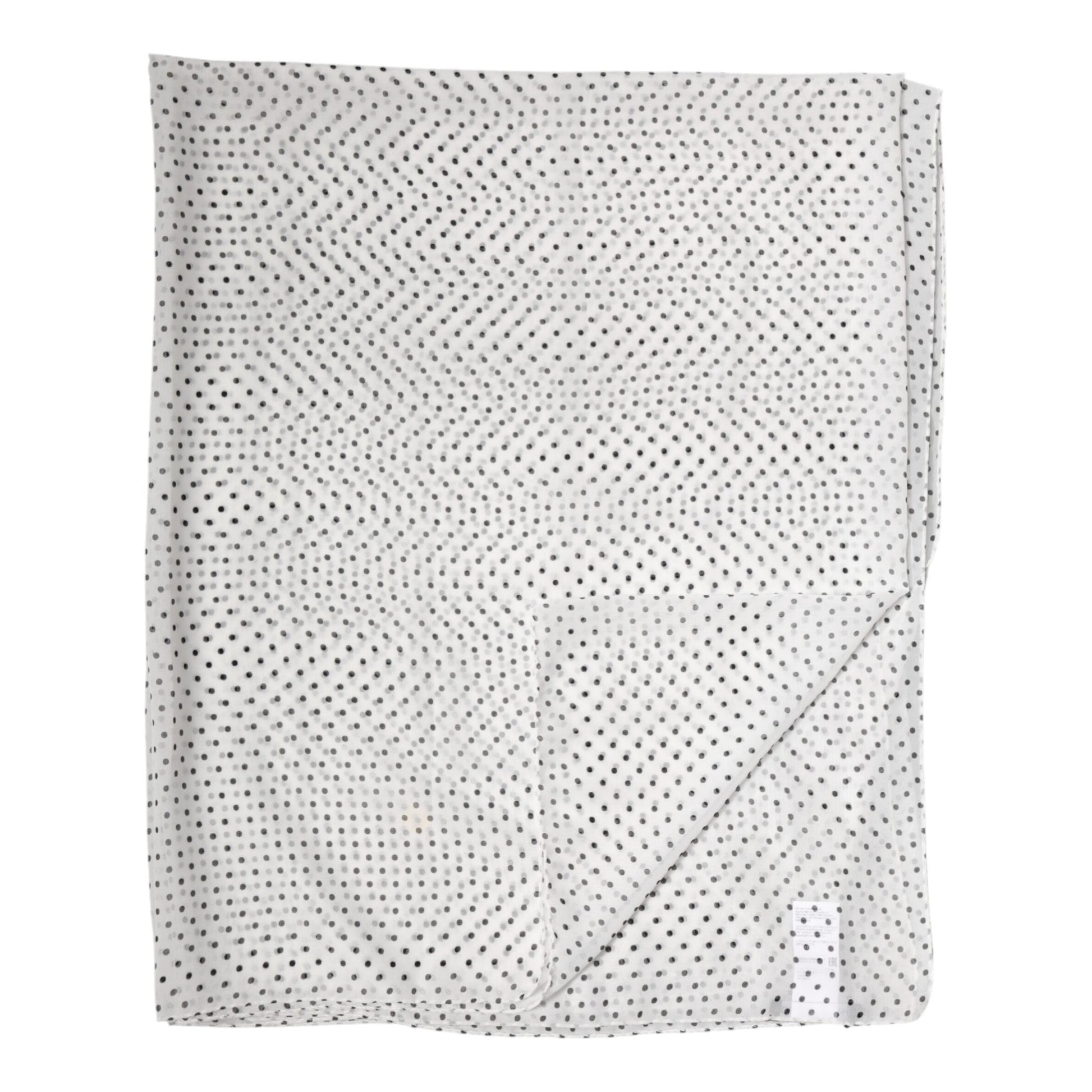 Dolce & Gabbana White Polka Dot Polyester Shawl Scarf Dolce & Gabbana