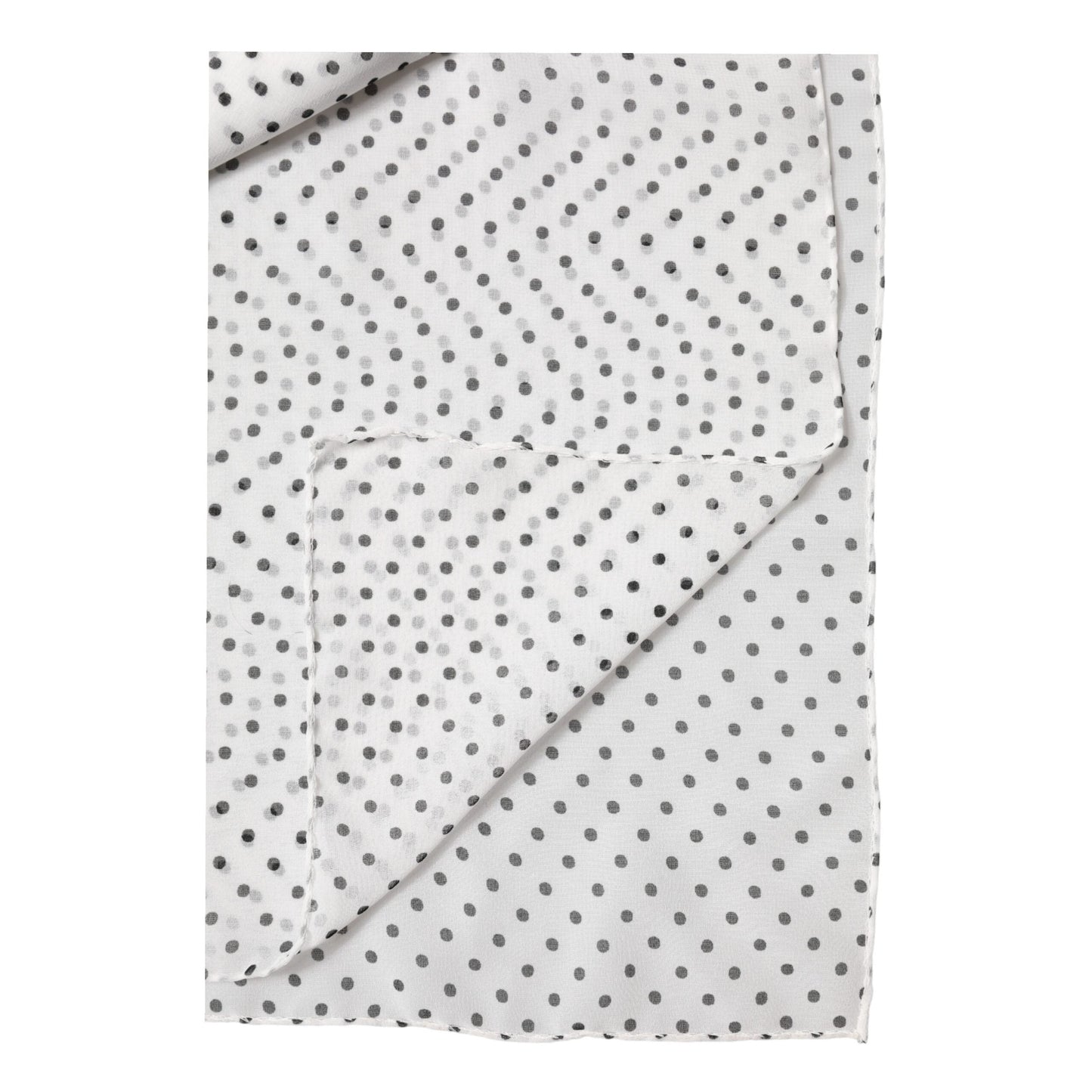 Dolce & Gabbana White Polka Dot Polyester Shawl Scarf Dolce & Gabbana