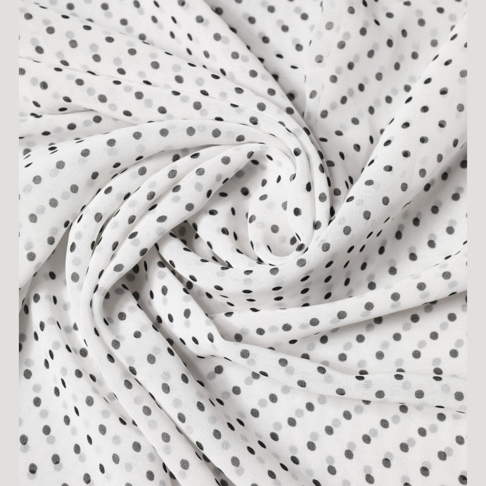 Dolce & Gabbana White Polka Dot Polyester Shawl Scarf Dolce & Gabbana