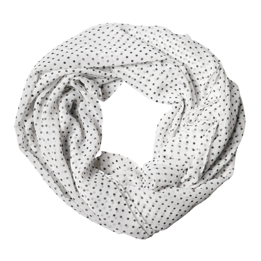 Dolce & Gabbana White Polka Dot Polyester Shawl Scarf Dolce & Gabbana