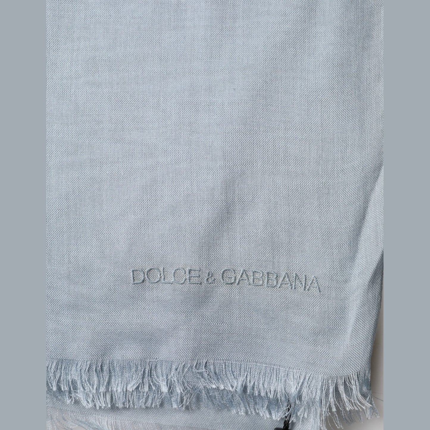 Dolce & Gabbana Light Blue Cashmere Knitted Shawl Dolce & Gabbana