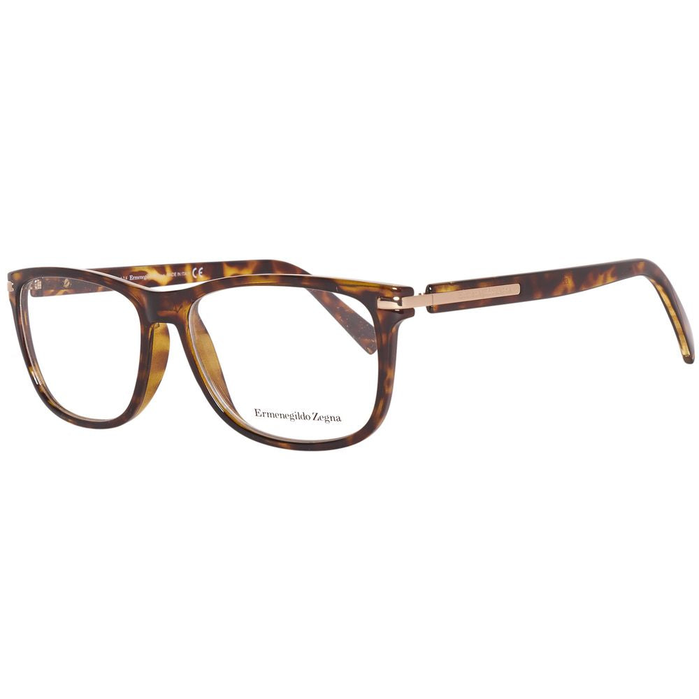 Ermenegildo Zegna Brown Plastic Glasses Frames