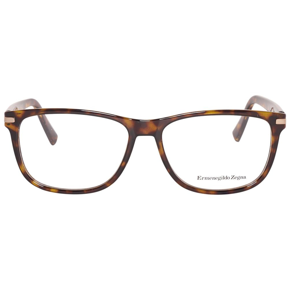 Ermenegildo Zegna Brown Plastic Glasses Frames