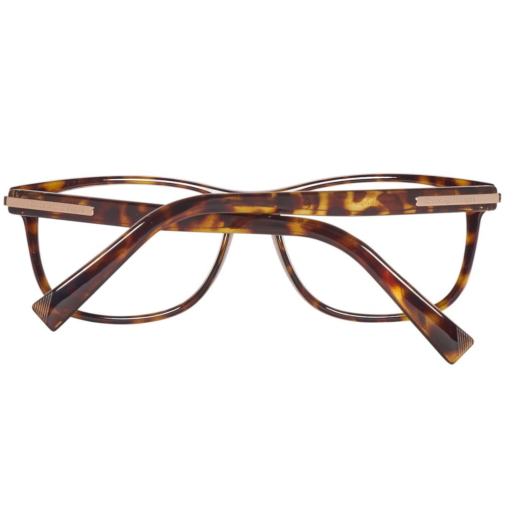 Ermenegildo Zegna Brown Plastic Glasses Frames