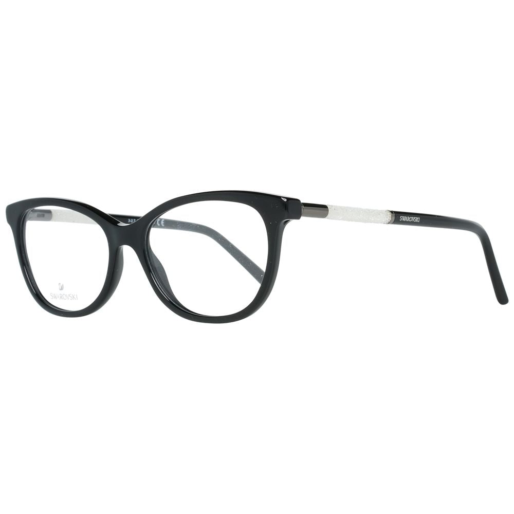 Swarovski black metal and plastic glasses frames with clear lenses, stylish and lightweight for everyday wear.