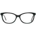 Swarovski black metal and plastic eyeglass frames with clear glass lenses, stylish and modern eyewear design.