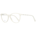 Swarovski beige plastic eyeglass frames with clear lenses, stylish and lightweight for everyday wear.
