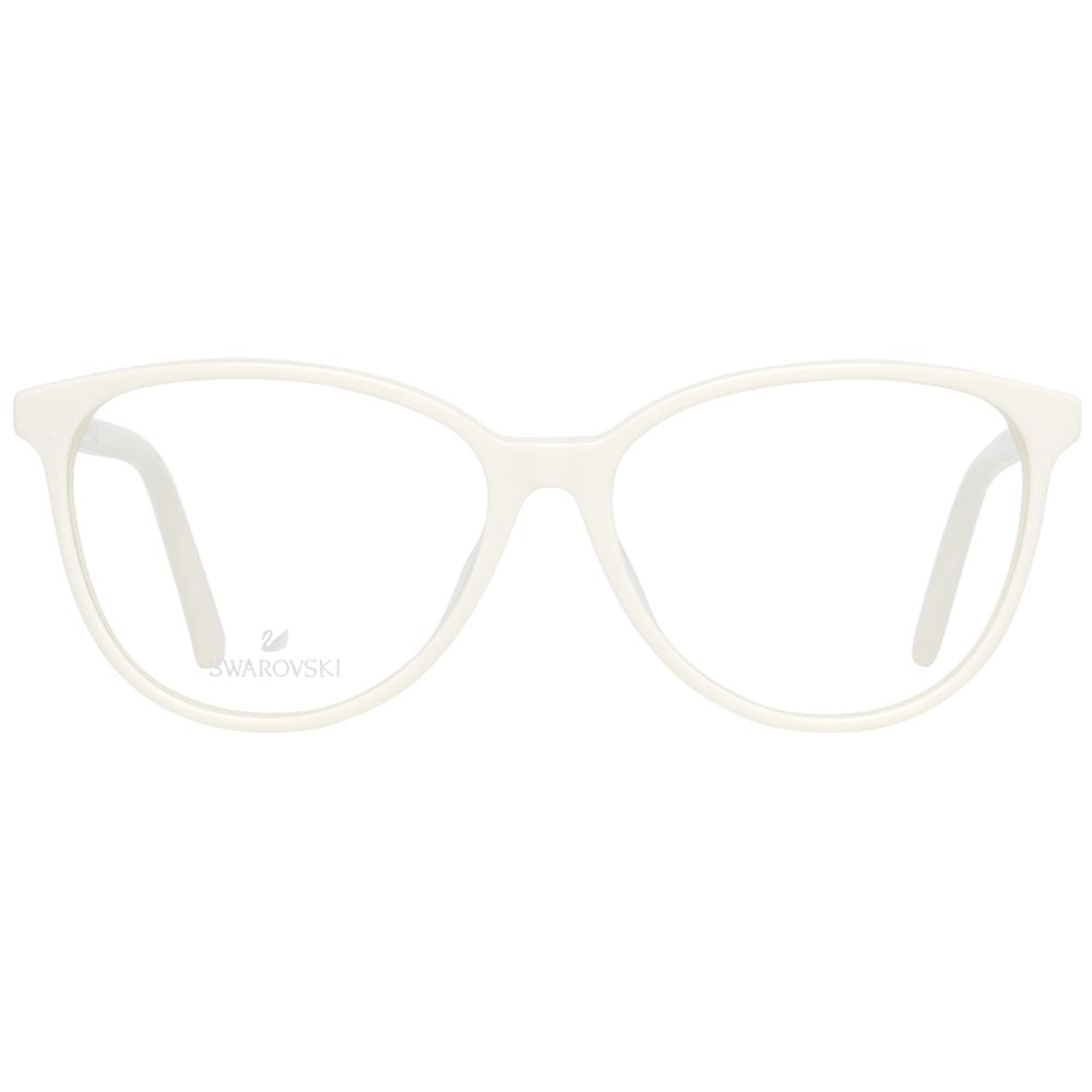 Swarovski beige plastic glasses frames with clear lenses, stylish and lightweight eyewear for everyday wear.