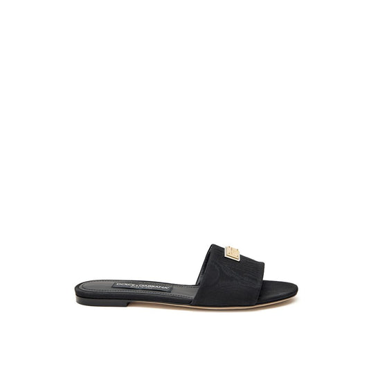 Dolce & Gabbana Black Polyester Slippers Dolce & Gabbana
