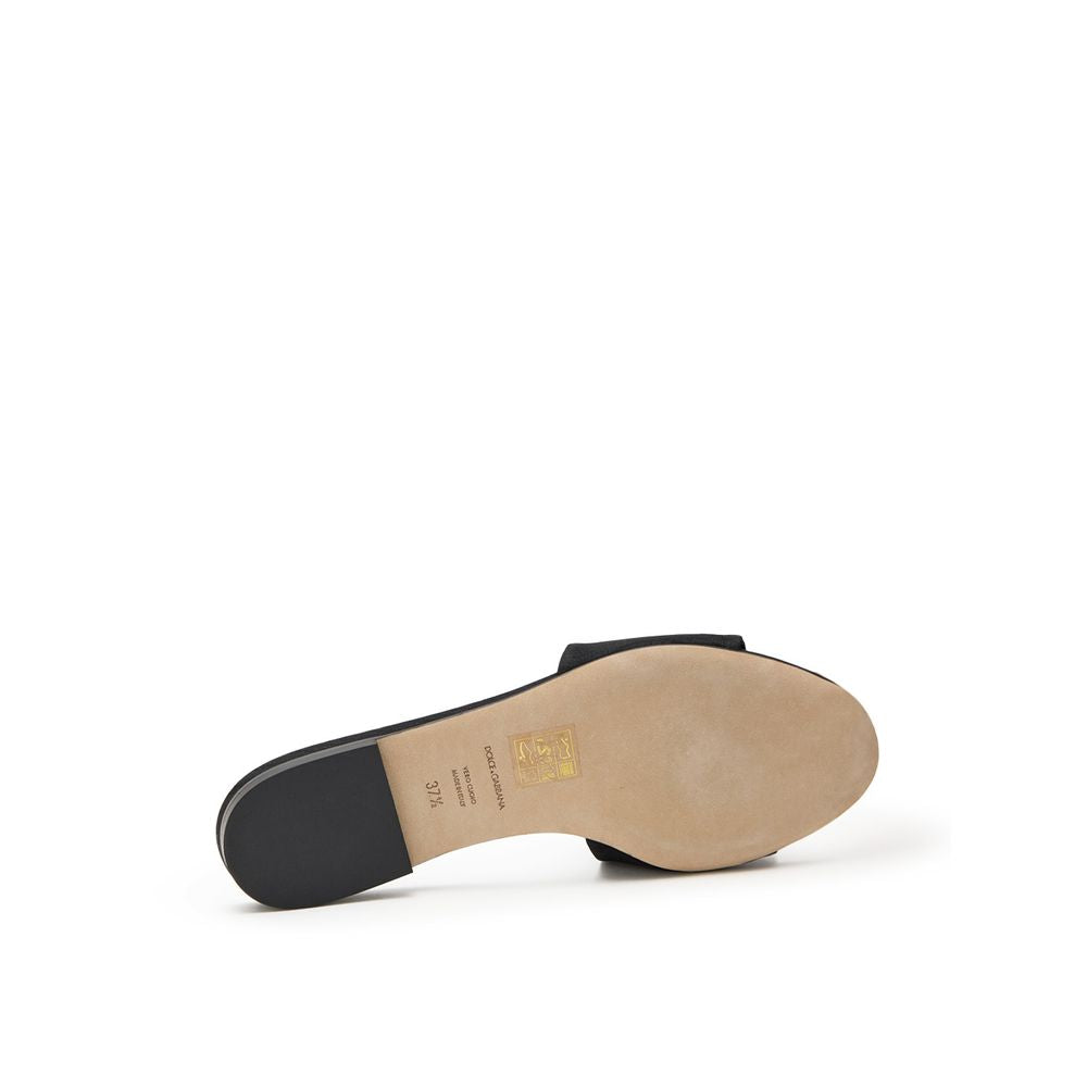 Dolce & Gabbana Black Polyester Slippers Dolce & Gabbana