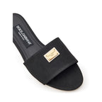 Dolce & Gabbana Black Polyester Slippers Dolce & Gabbana