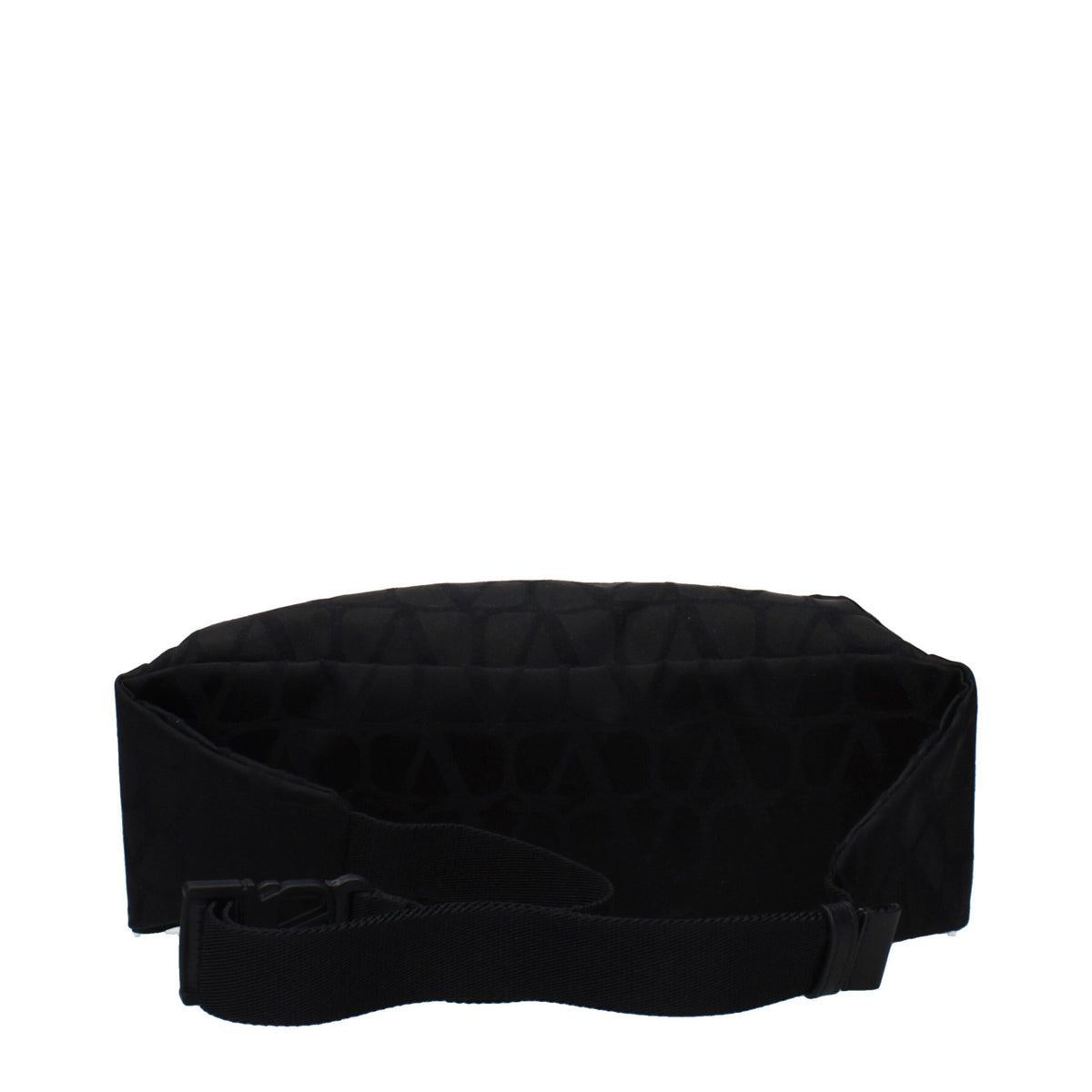 Valentino Garavani black fabric backpack with sleek design and adjustable straps, perfect for stylish everyday use.