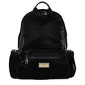 Black nylon backpack by Dolce & Gabbana with sleek design, adjustable straps, and branded logo detail.
