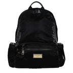 Black nylon backpack by Dolce & Gabbana with sleek design, adjustable straps, and branded logo detail.