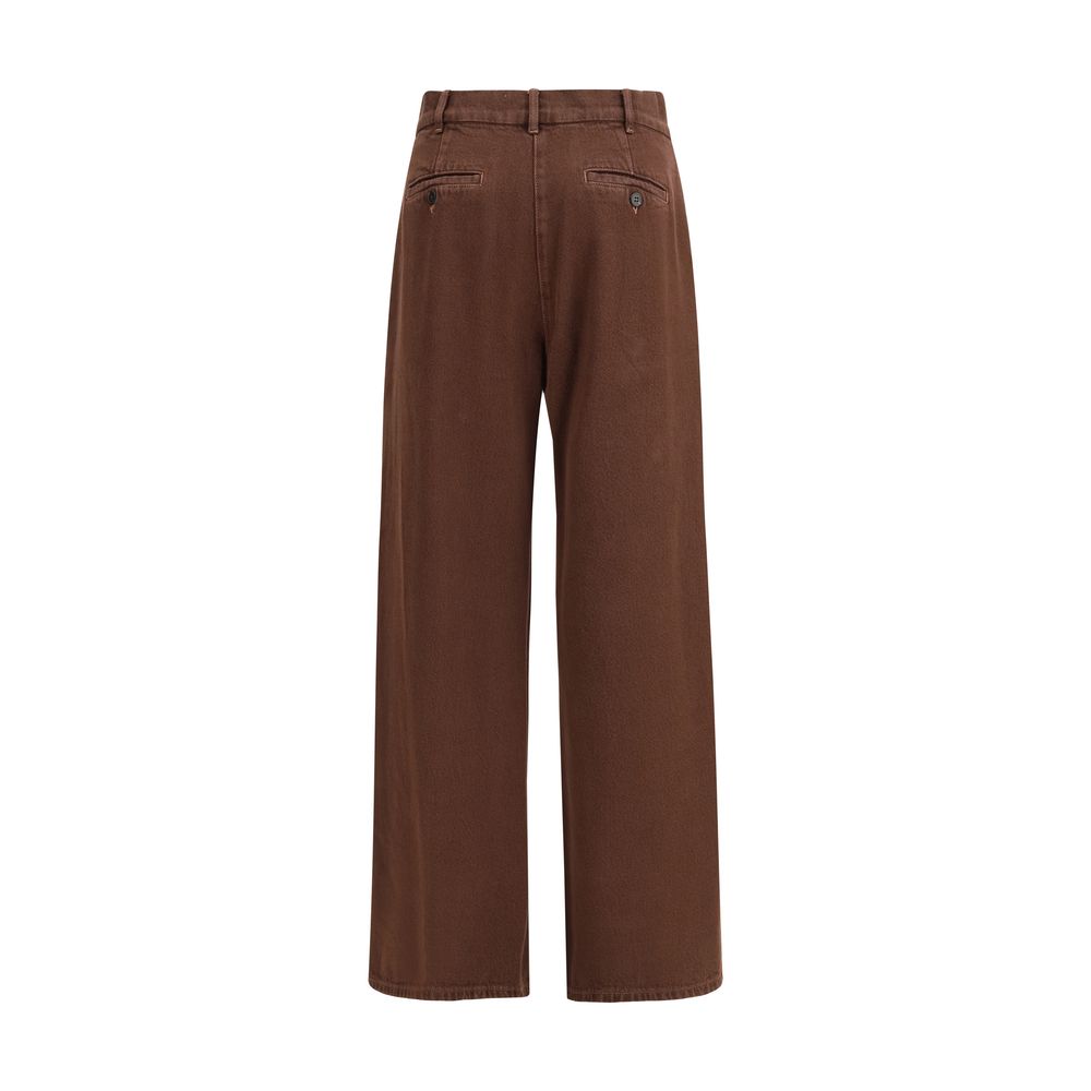 Max Mara Brown Cotton Casual Pants Max Mara