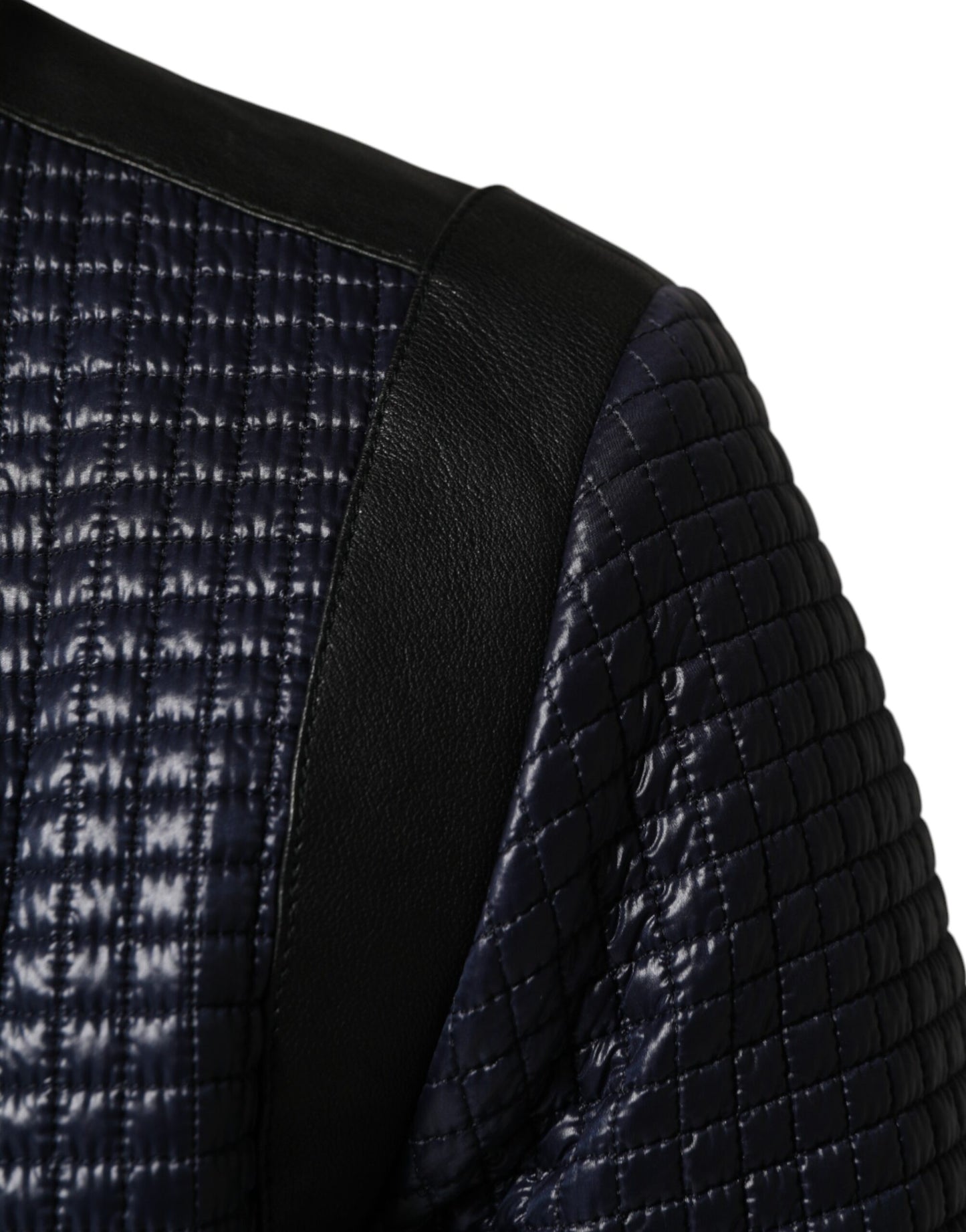 Dolce & Gabbana Blue Nylon Full Zip Bomber Men Jacket Dolce & Gabbana