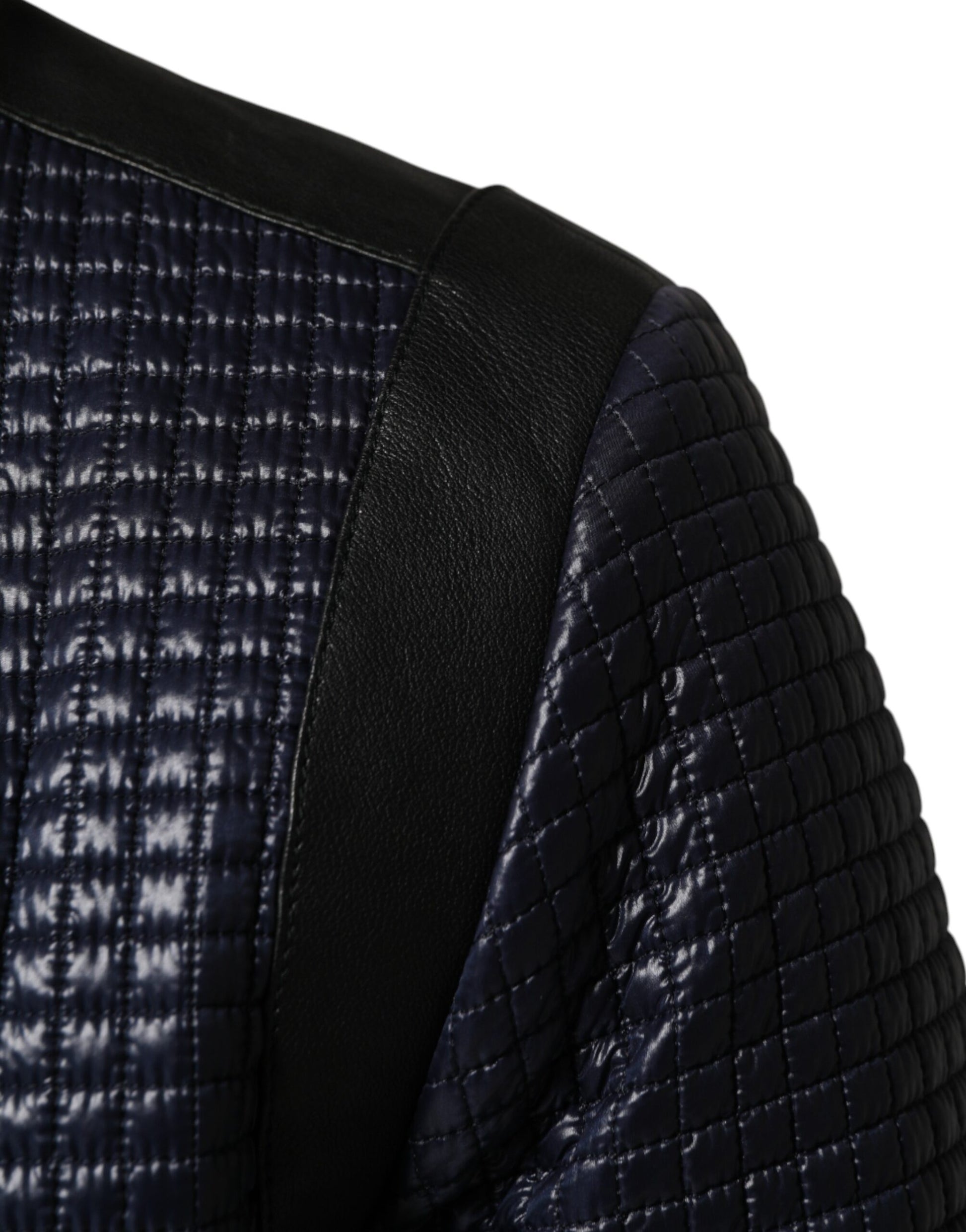Dolce & Gabbana Blue Nylon Full Zip Bomber Men Jacket Dolce & Gabbana