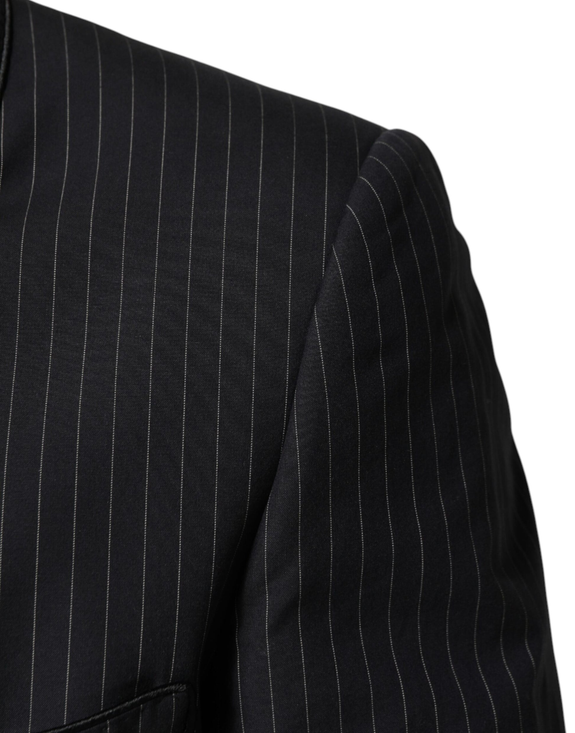 Dolce & Gabbana Black Stripes 1 Button Suit Jacket Blazer Dolce & Gabbana