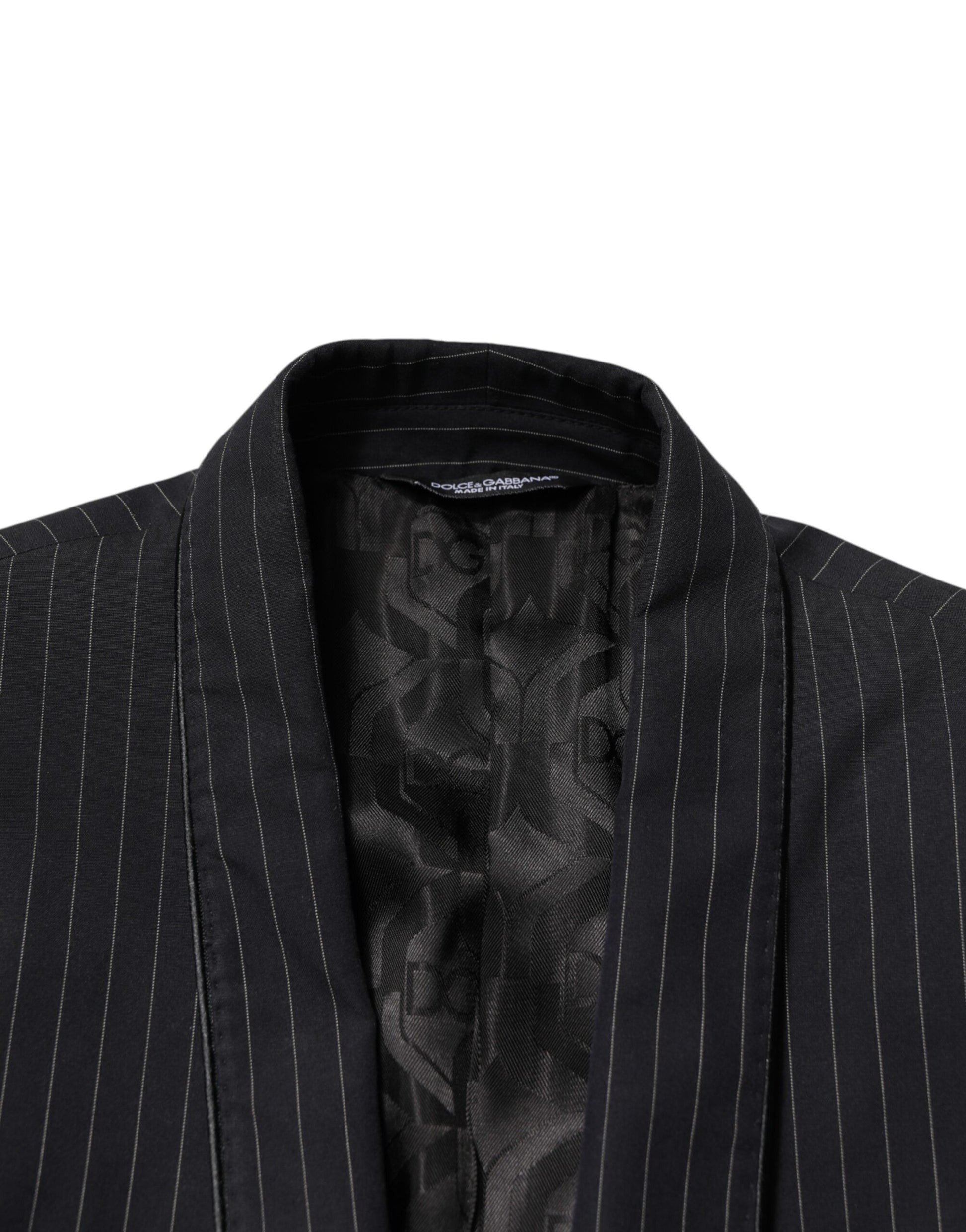 Dolce & Gabbana Black Stripes 1 Button Suit Jacket Blazer Dolce & Gabbana