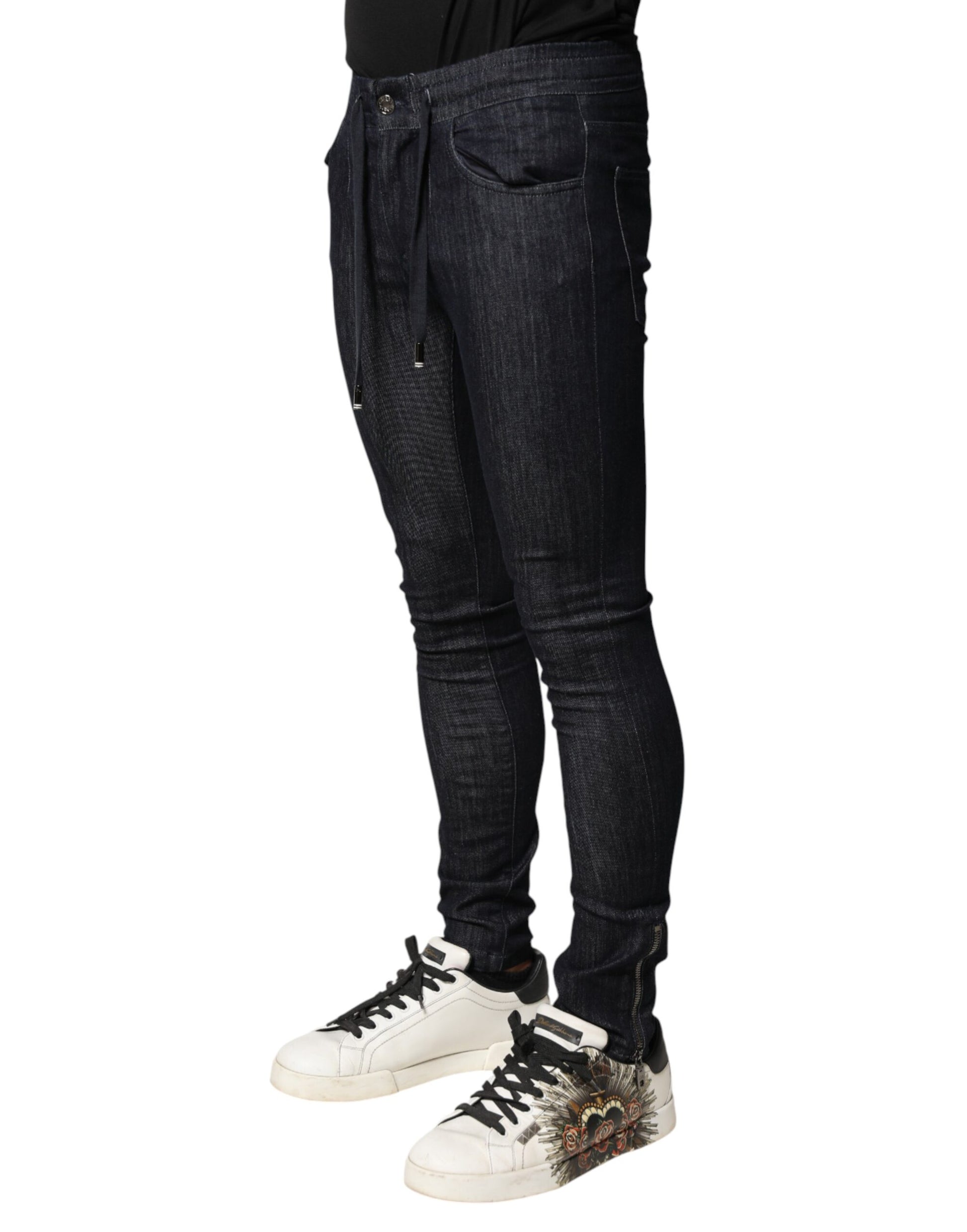 Dolce & Gabbana Black Cotton Stretch Skinny Denim Men Jeans Dolce & Gabbana