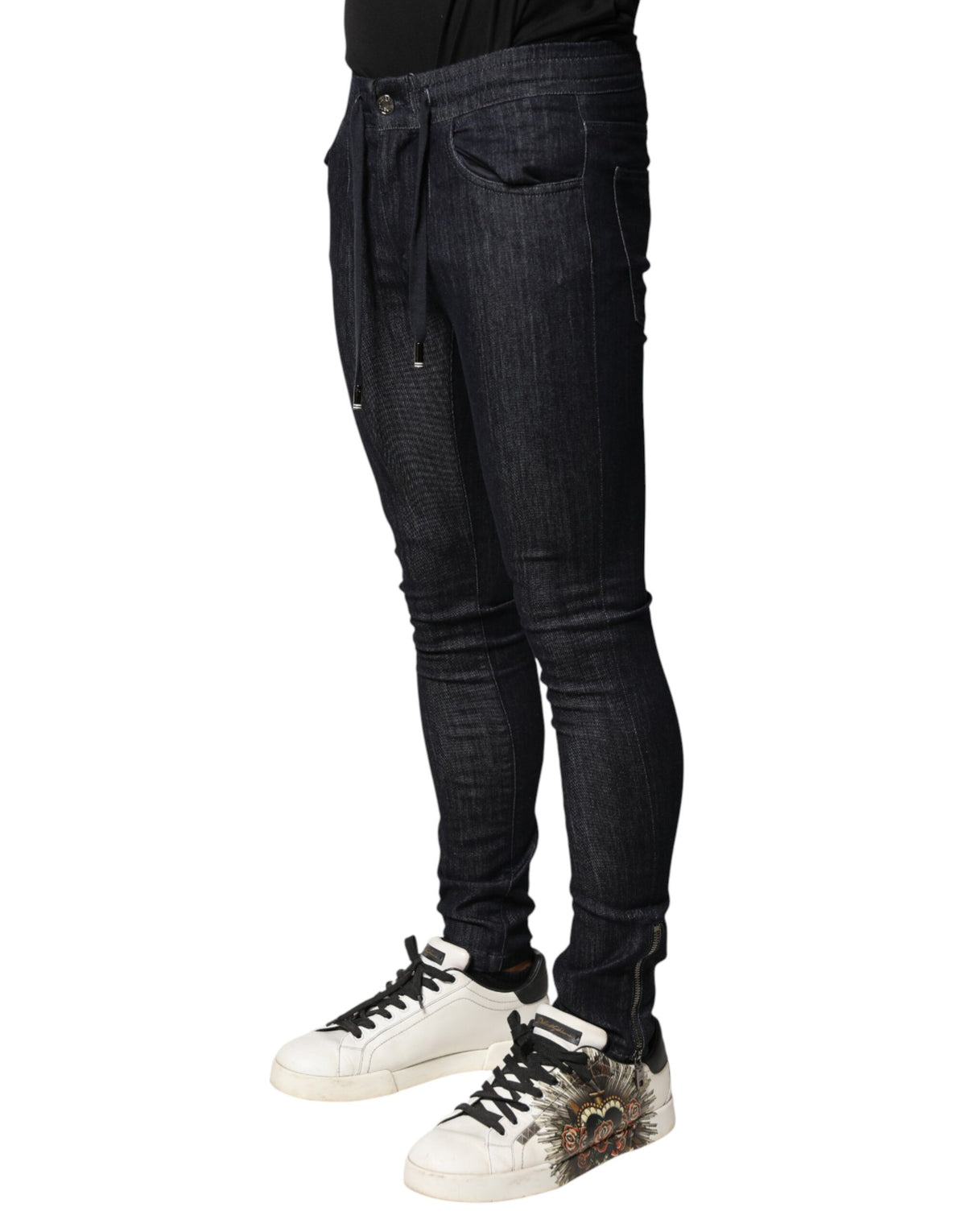 Dolce & Gabbana Black Cotton Stretch Skinny Denim Men Jeans - Eljoys Fashion 