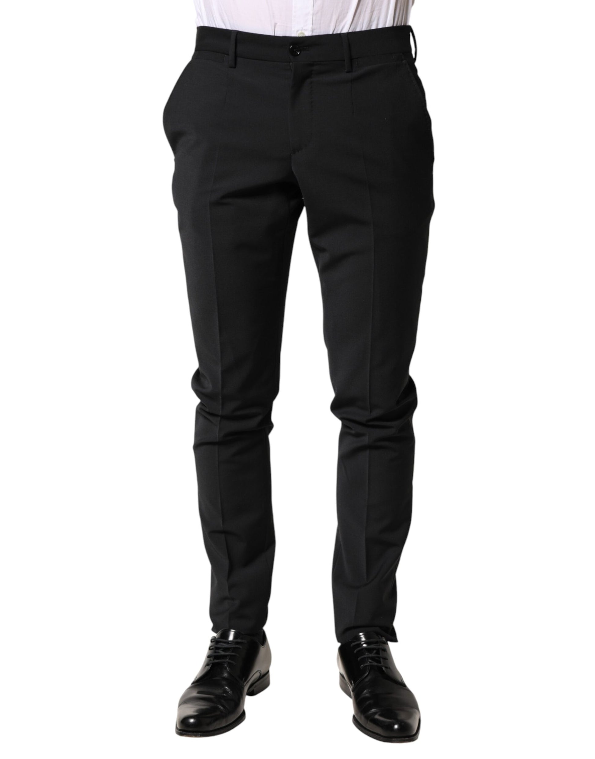 Dolce & Gabbana Black Wool Formal Dress Men Trouser Pants Dolce & Gabbana