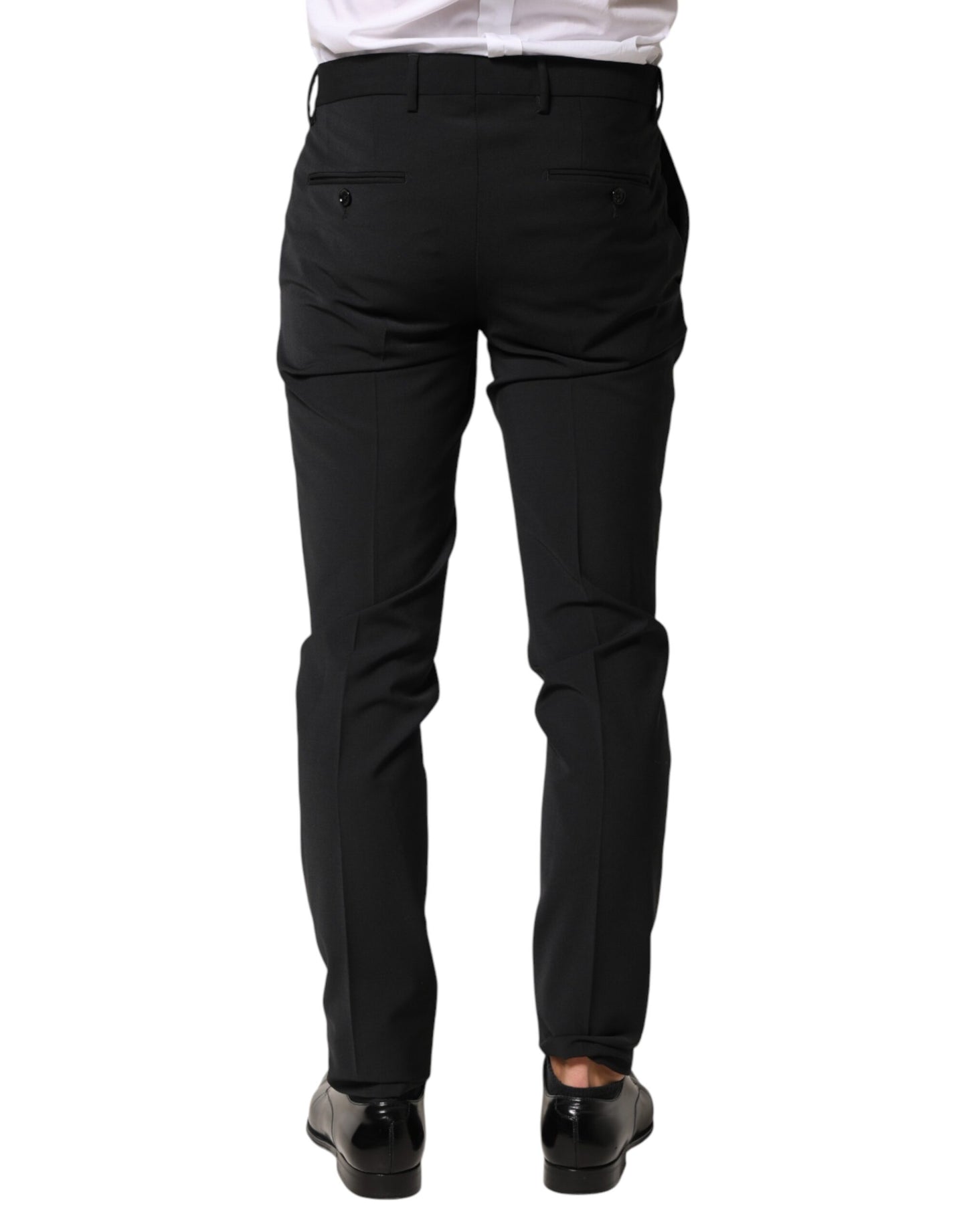 Dolce & Gabbana Black Wool Formal Dress Men Trouser Pants Dolce & Gabbana
