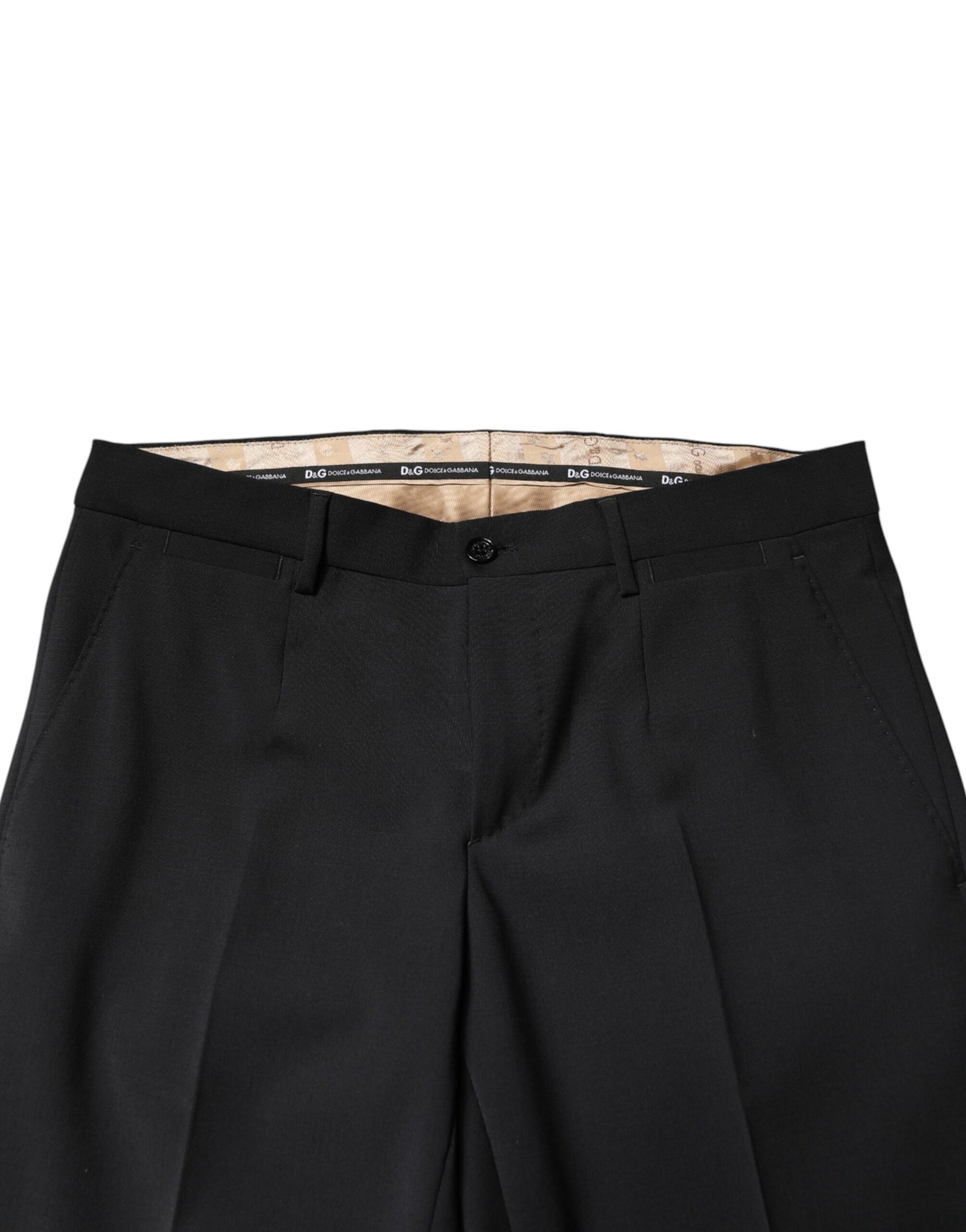 Dolce & Gabbana Black Wool Formal Dress Men Trouser Pants Dolce & Gabbana