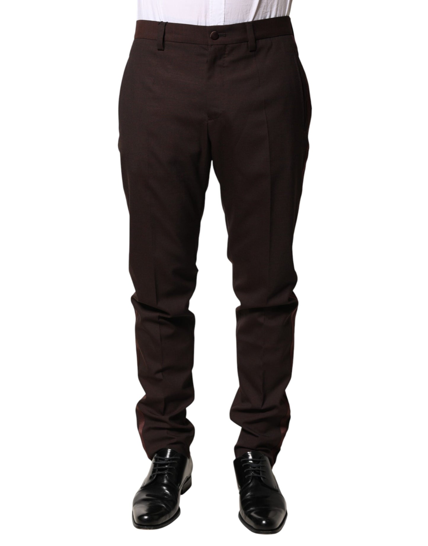 Dolce & Gabbana Brown Polyester Men Dress Trousers Pants Dolce & Gabbana