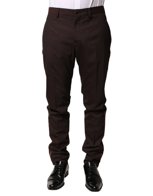 Dolce & Gabbana Brown Polyester Men Dress Trousers Pants Dolce & Gabbana